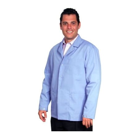 Superior Surgical Manufacturing Unisex Microstat ESD Short Coat, Blue, 5XL 4255XL